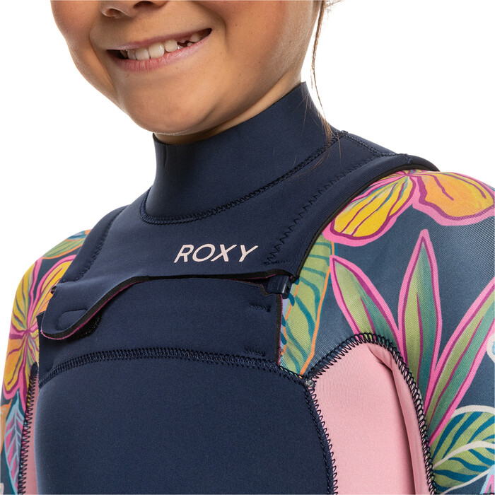 2024 Roxy Chicas Swell Series 4/3mm Gbs Chest Zip Neopreno ERGW103058 - Mood Indigotrue Paradise